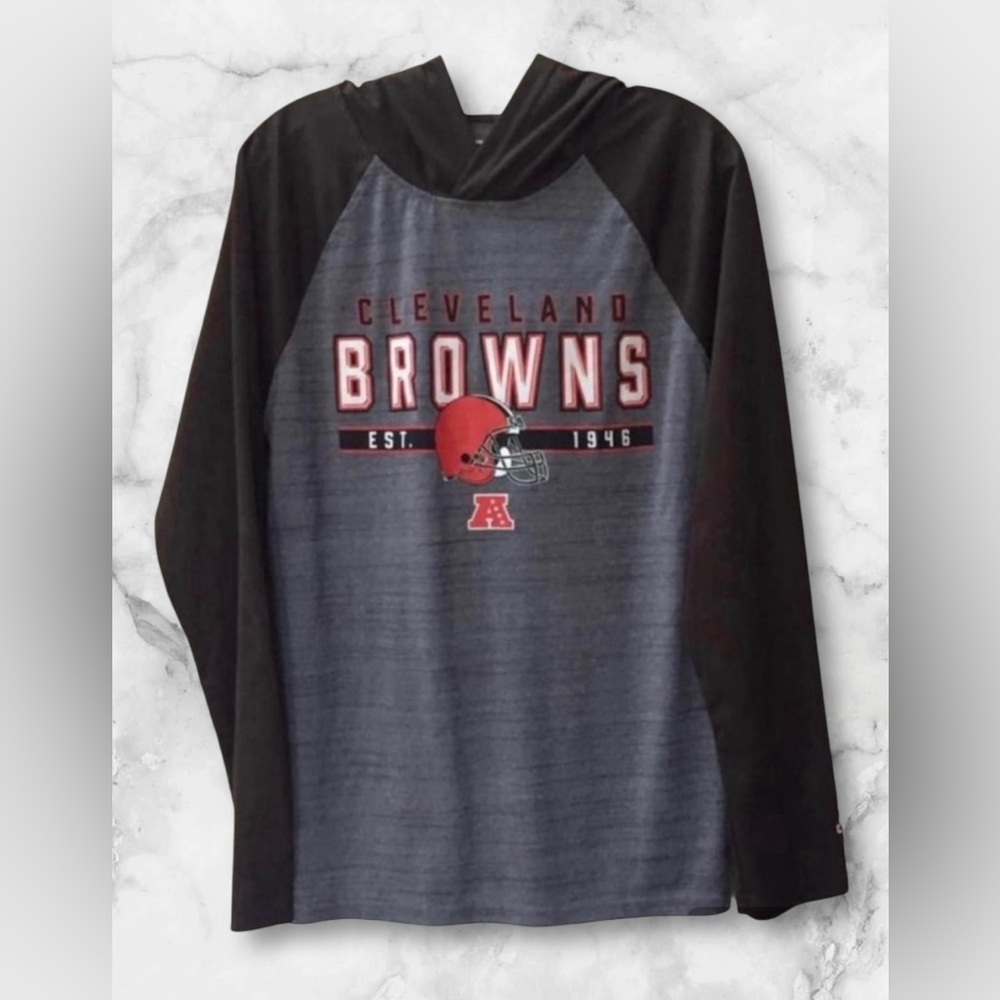 NWOT NFL Apparel Cleveland Browns Hooded Jersey Size S - Picture 2 of 7